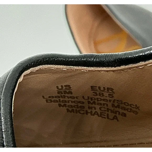 Sam Edelman Size 8 Black Leather Mary Jane Square Toe Flats Michaela - Picture 4 of 14